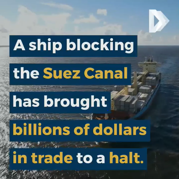 Cargo Ship Block Suez Canal