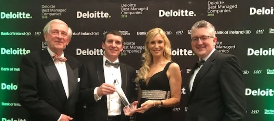 Padraic, Niall, Michelle And Gerard Casey at Deloitte Best Managed Companies Awards 2018
