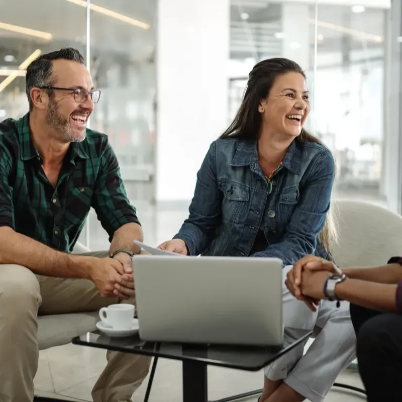 People talking at a table