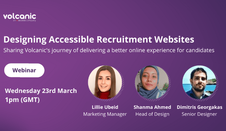 Register for Volcanic's Accessible Website Design Webinar on Wednesday 23rd March at 1pm (GMT)
