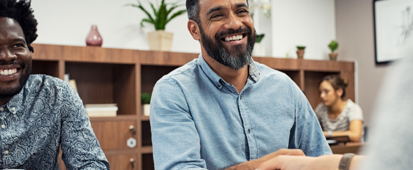 Applicant smiling starting new role