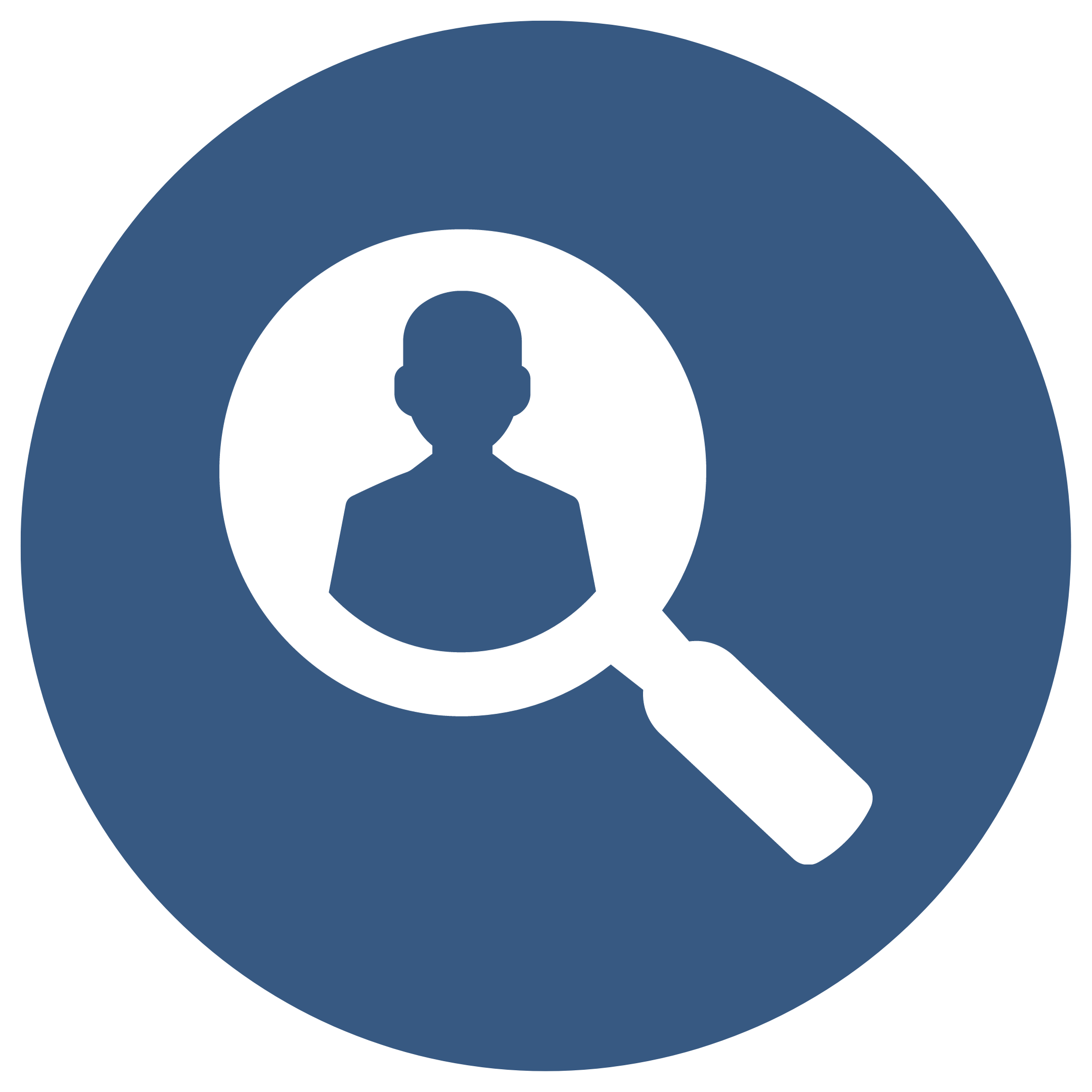 Candour Talent Recruitment Agency - About Us Page. Spotlighting Our Value: Noticeable. Featuring a Magnifying Glass with a Candidate, symbolizing our dedication to recognizing and amplifying the unique talents and skills of each individual we work with.