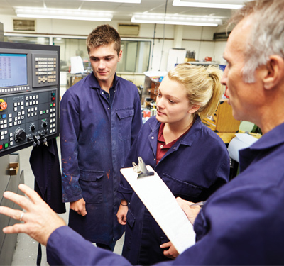 Young engineers at work