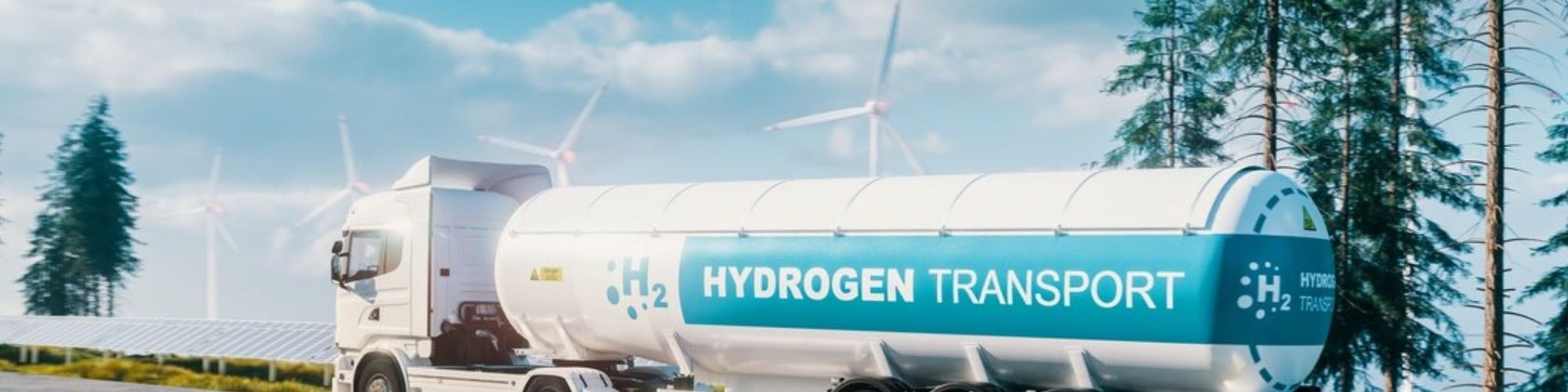 Green Hydrogen vehicle transporting green hydrogen through the UK