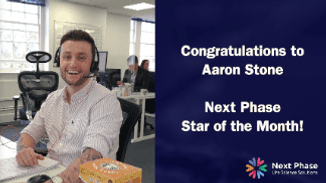 Aaron Stone has been voted Next Phase star of the month for May 2021! Aaron joined Next Phase in 2021 and has over 5 years' recruitment experience and specialises in placing people at all levels in a variety of technical and scientific positions. 