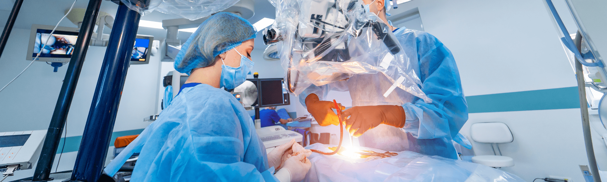 Image of surgeons with medical tech equipment