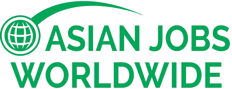 Logo of the subsidiary brand Asian Jobs Worldwide, dedicated to helping Asians find job opportunities globally.