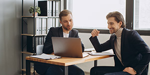 Two men in a meeting