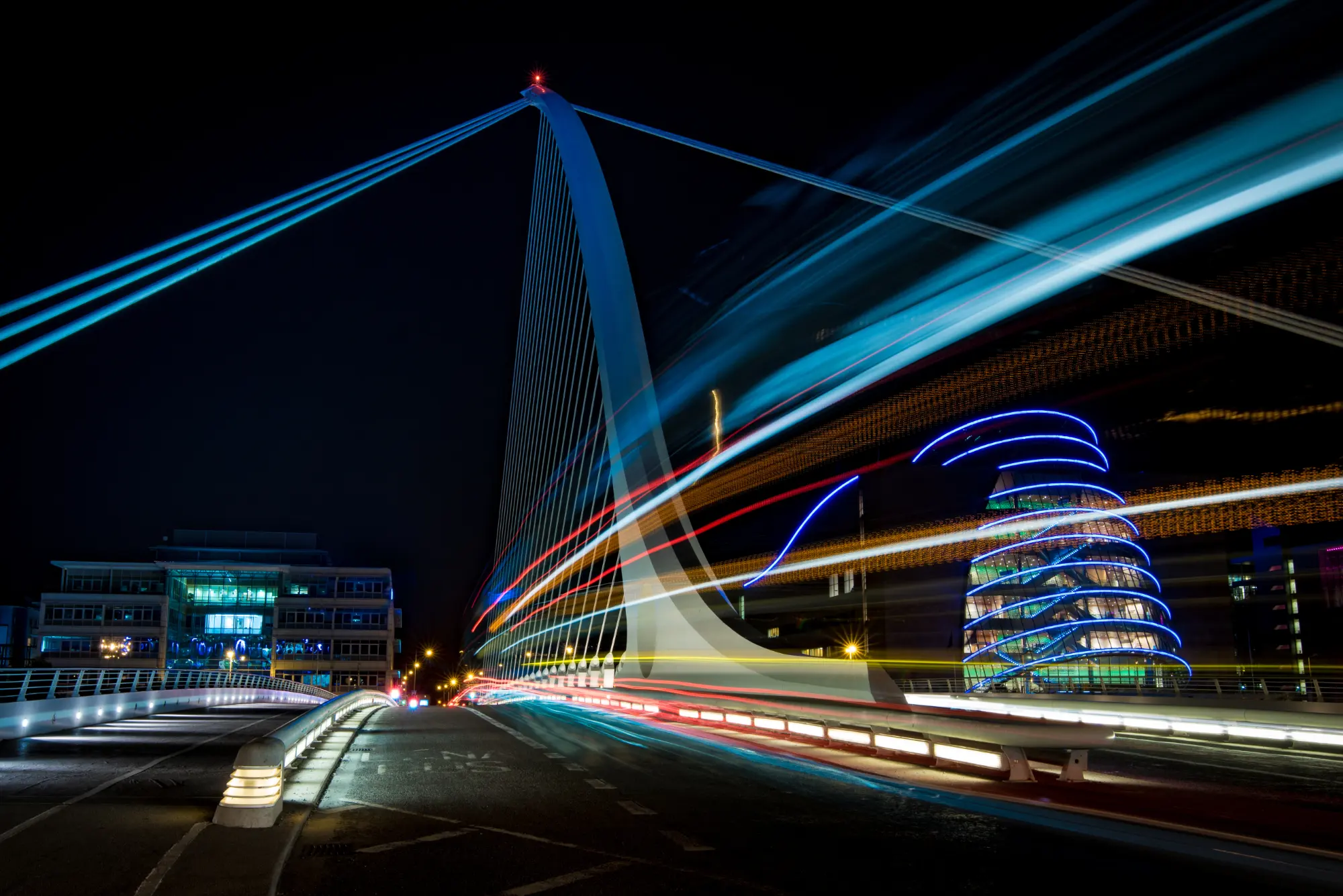 Dublin skyline at night