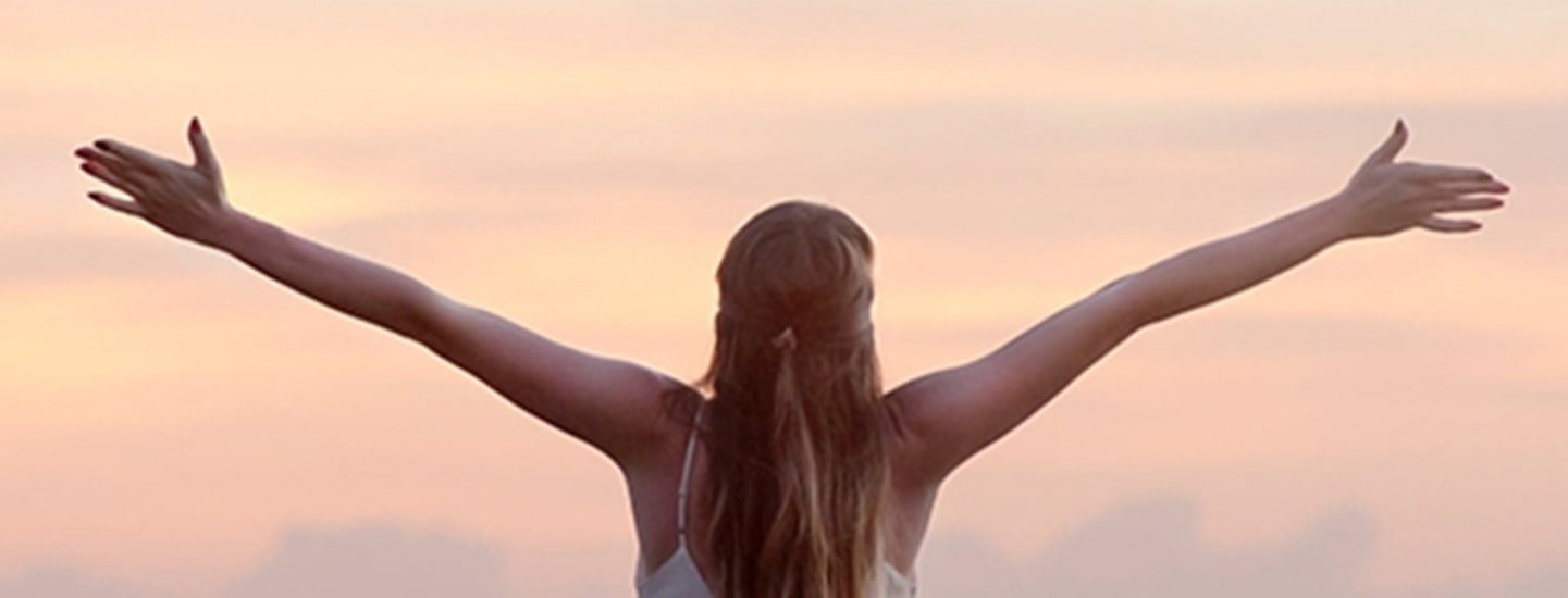 Person power posing outdoors