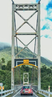 driving across the bridge