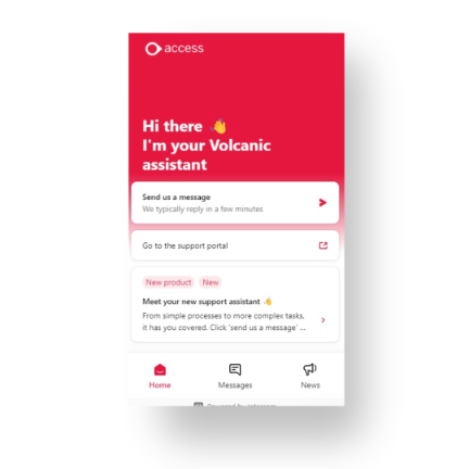 Screenshot of Volcanic digital assistant