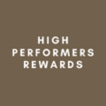 coloured square saying high performers rewards