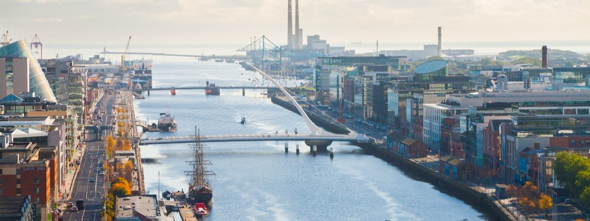 sky line view of Dublin docklands 