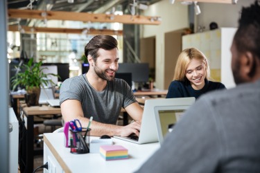 Colleagues coworking in office