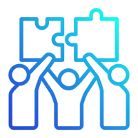 Icon - people holding jigsaw puzzle 