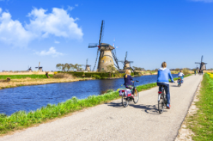 Typical Holland, biking and windmeal