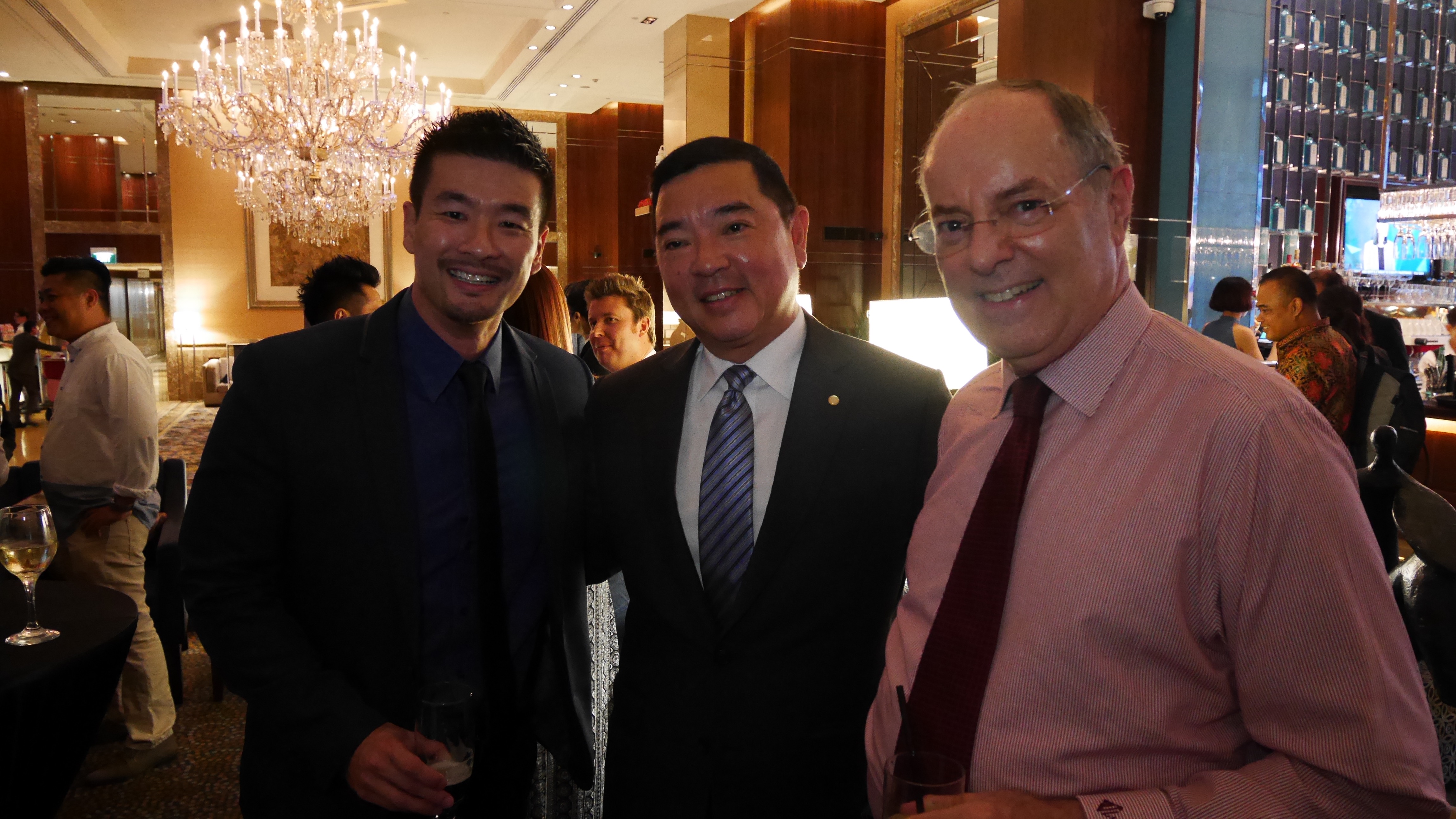 three men networking