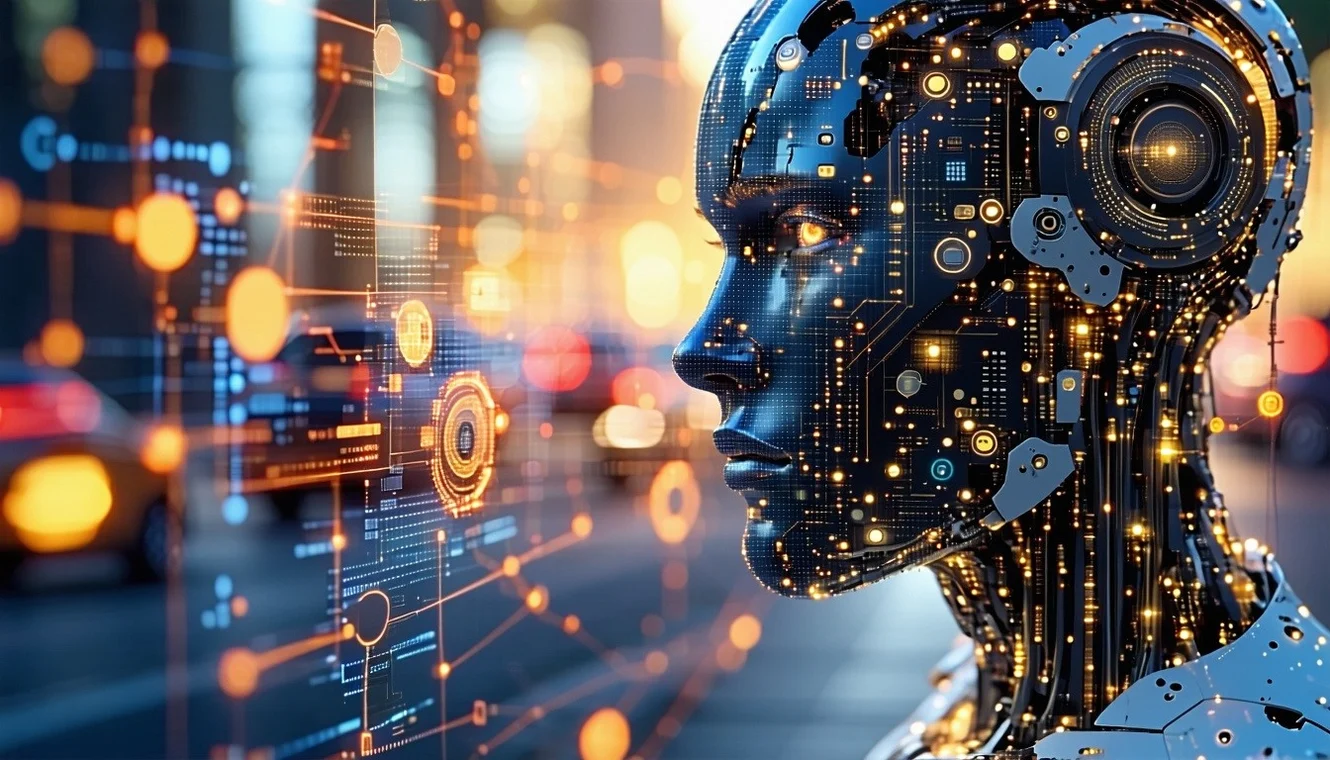 A futuristic human-like robot 