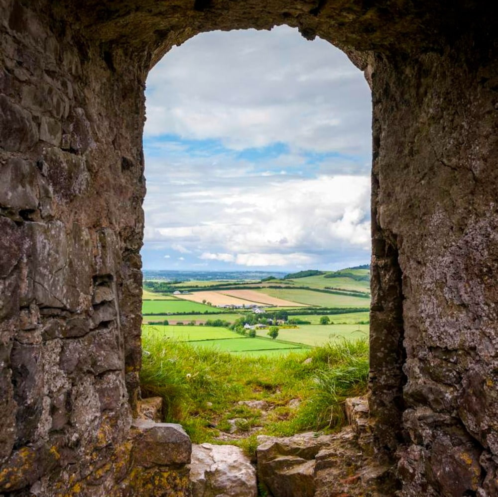 landscape view of green fields and pastures near Portlaoise in county laois