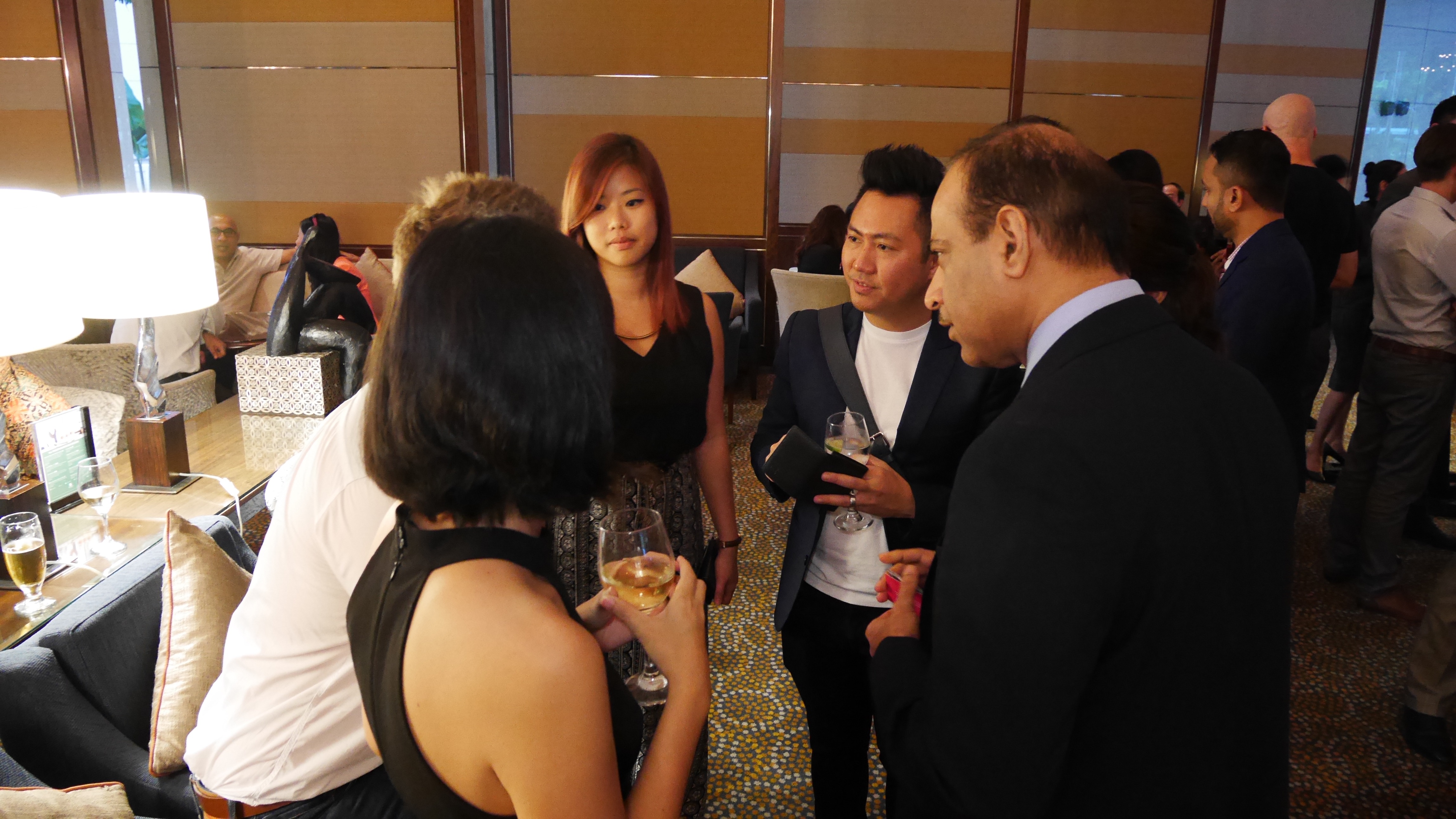 group of people talking
