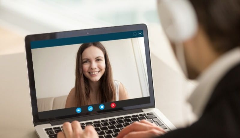Person talking on skype