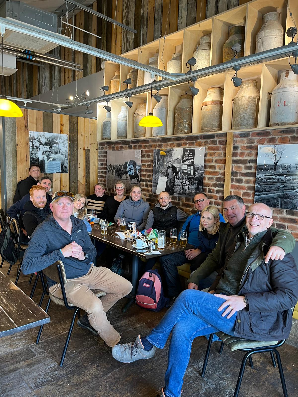 The Sharp Consultancy team having a group drink after their first charity day.