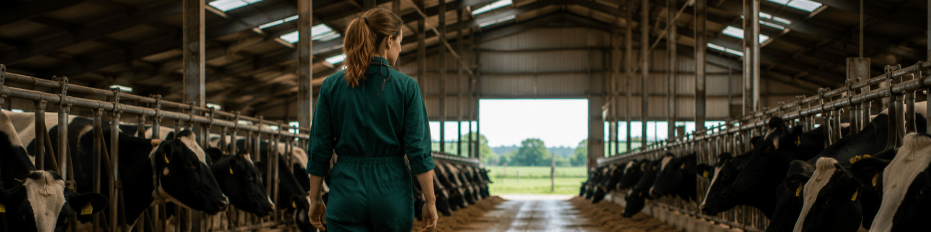 veterinarians walking through cow shed