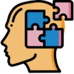Icon of a persons head with a jigsaw puzzle within to show understanding