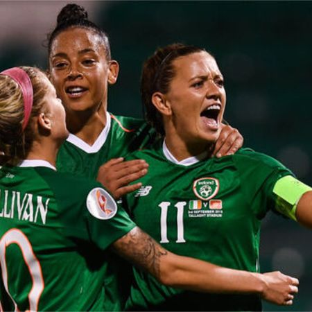 WWC Ireland Womens Soccer Team Celebrate