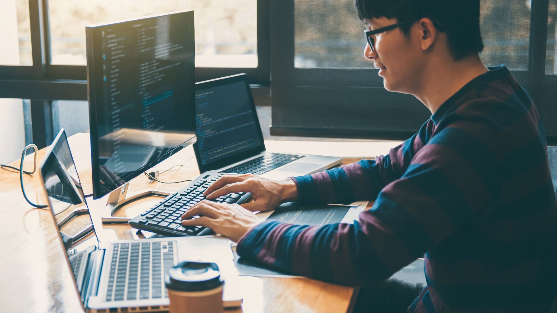 Netgate employee working on software development