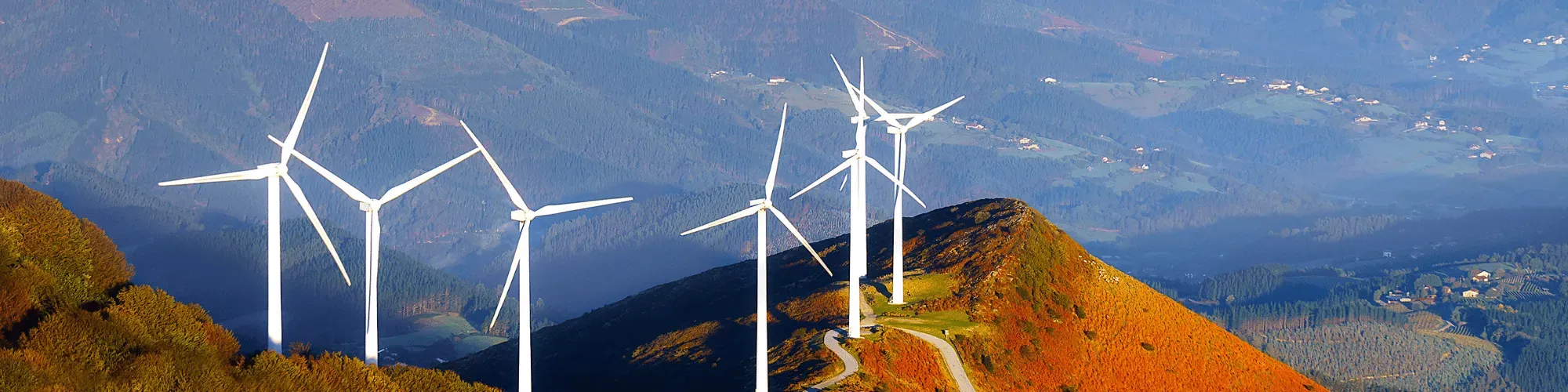 Wind turbines in the UK producing renewable energy