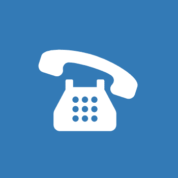 White telephone on a blue background
