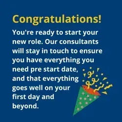 Congratulations, You're ready to start your new job with the help of WRS.