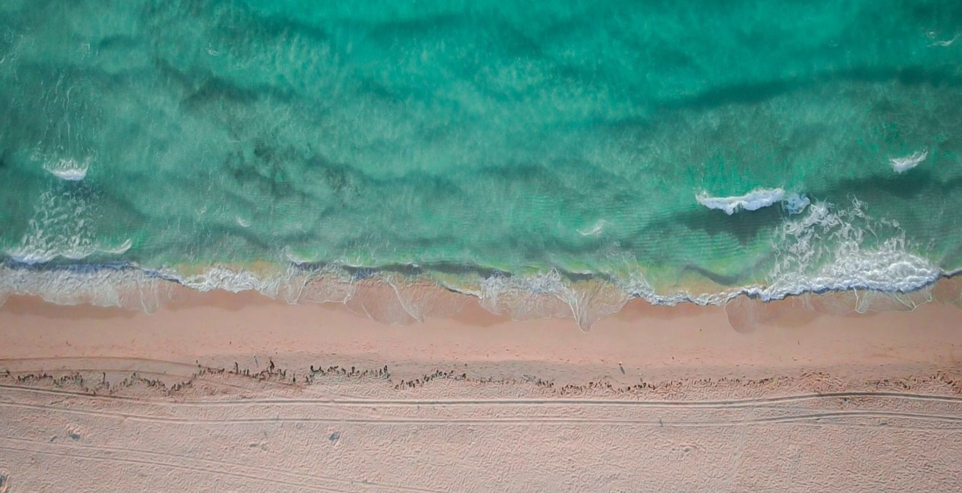 pastel waves over sand beach