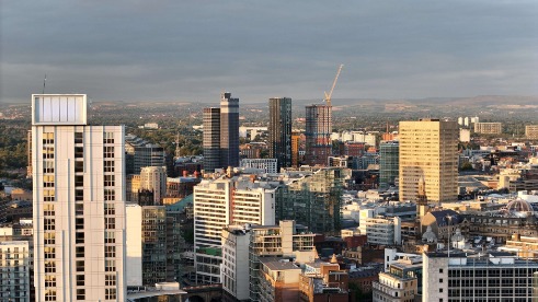 Aerial view of Manchester