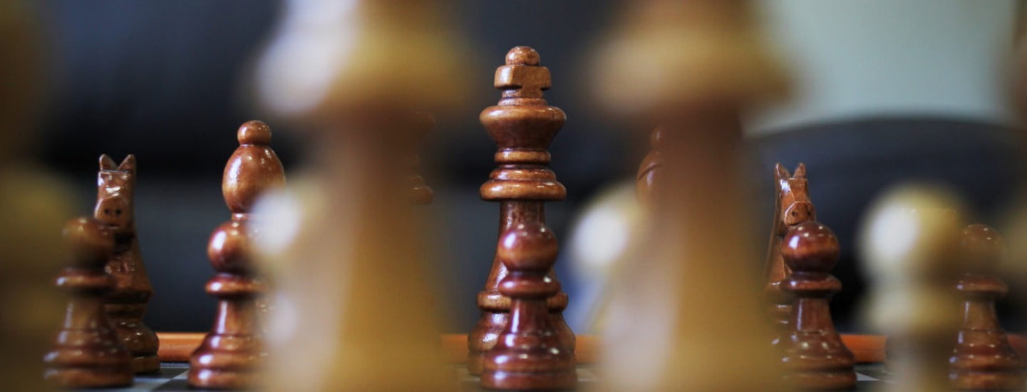 Close up of a game of chess