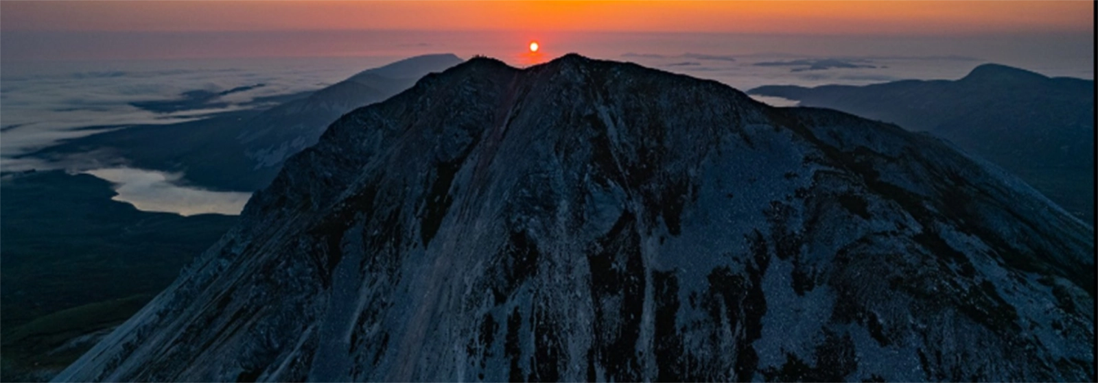 A view of Mount Errigal in Donegal at Sunrise