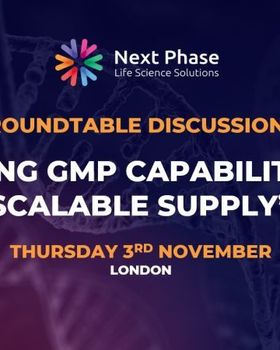 Next Phase Recruitment is hosting a roundtable discussion in London on 3rd November 2022, to discuss the development and growth of GMP processes for the manufacture of cell therapies, gene therapies, ATMPs and personalised medicines in the UK, USA and Europe