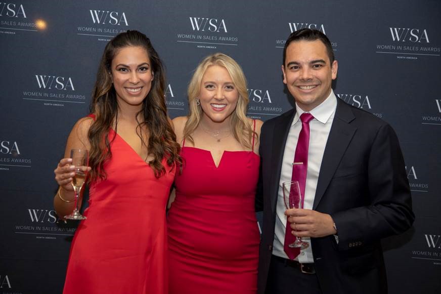 Photo of Allison DeLorenzo, Christine Corson, and Alec Rahman-Jones at Women's in Sales Awards 2019.