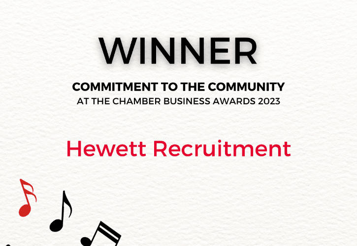 Commitment to the Community Award Hewett Recruitment