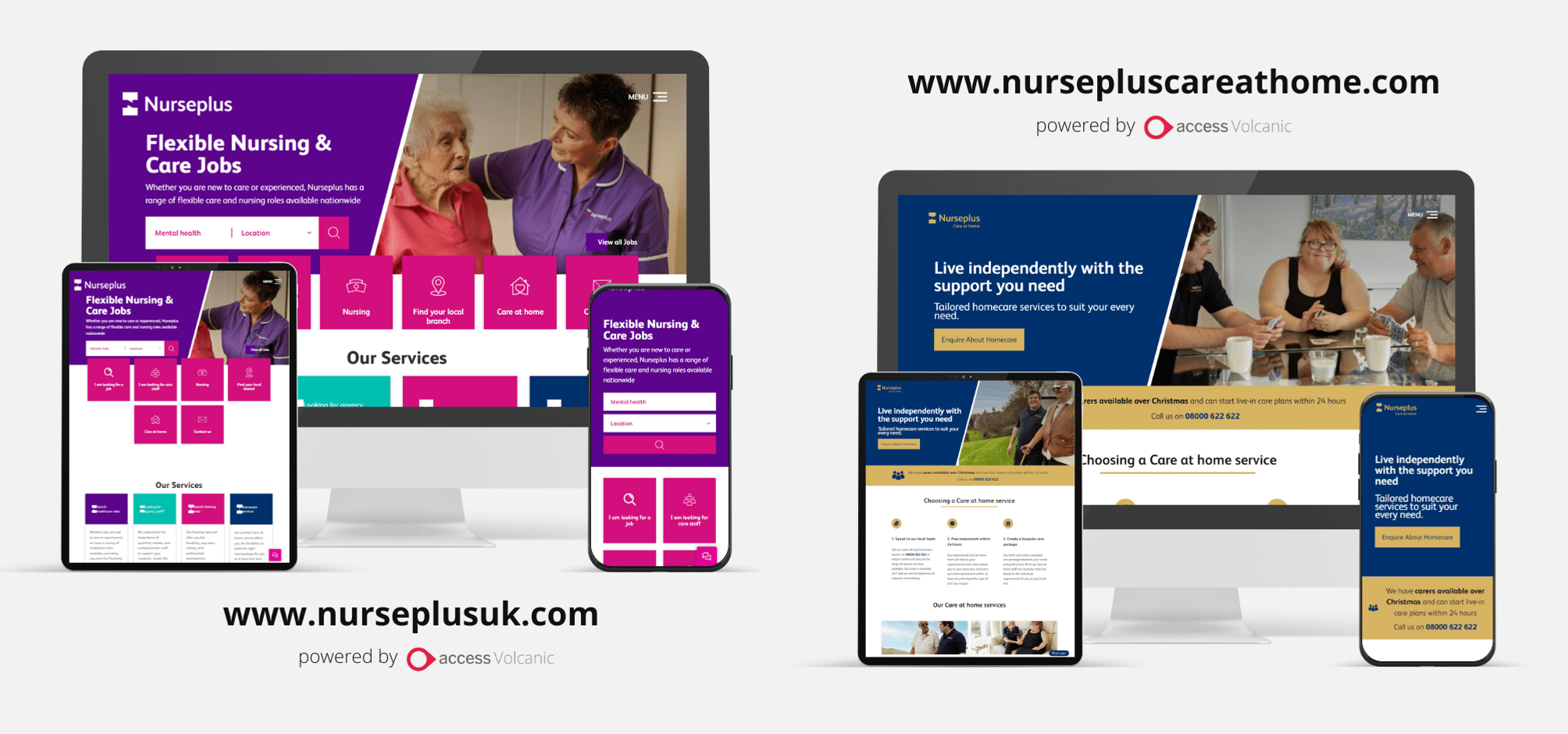 Nurseplus websites on multiple devices by Access Volcanic