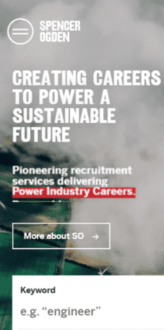 Spencer Ogden recruitment website by Access Volcanic on mobile device