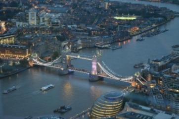 View of London bridge and the river thames