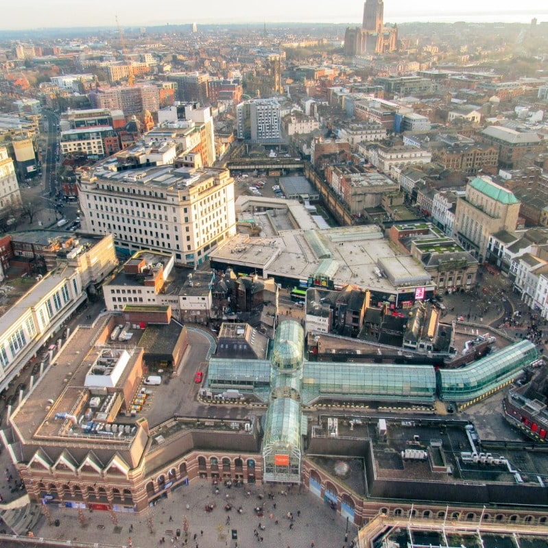 Ariel view of Liverpool