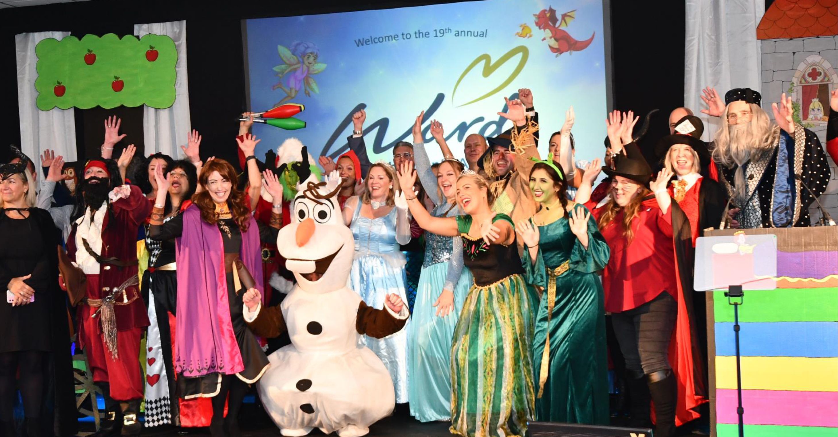 A group shot of Children's Awards attendees in fancy dress