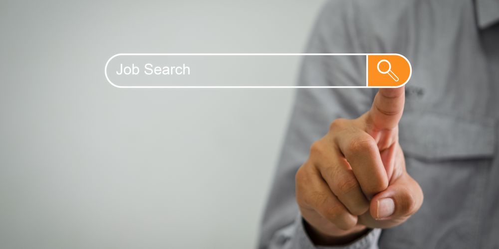 Business Men Clicking Internet Search Jobs Computer Touch Screen