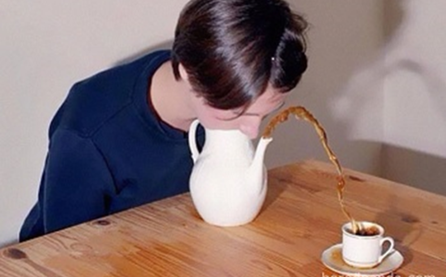 Human face teapot