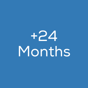 +24 months written on blue background