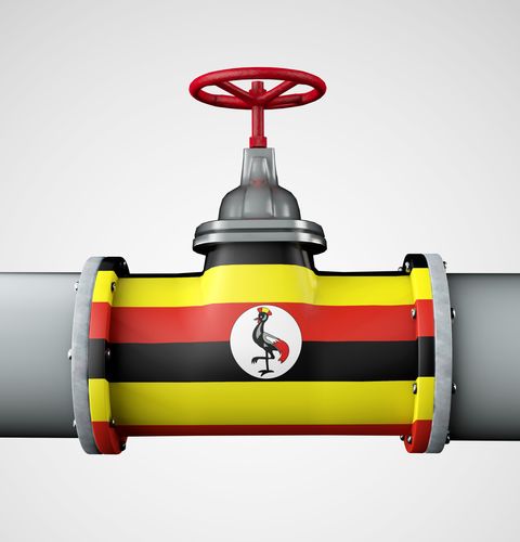 Uganda Flag Oil Pipeline Shutterstock 2153310709